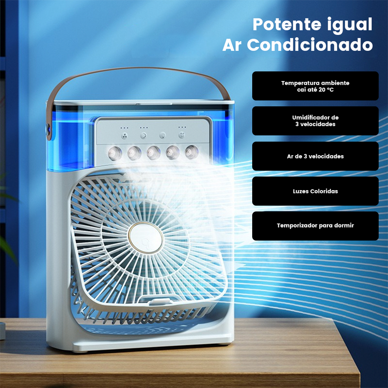 mini ar inverter portátil Philco lg Samsung luzes colorida vai para qualquer lugar 