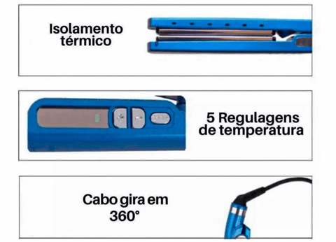 Titanium Chapinha Prancha Profissional Azul Qualidade