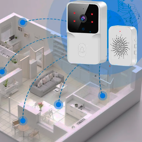 smart campainha eletronica Wi-fi Sem fio com Câmera Segurança Interfone Segurança Inteligente 