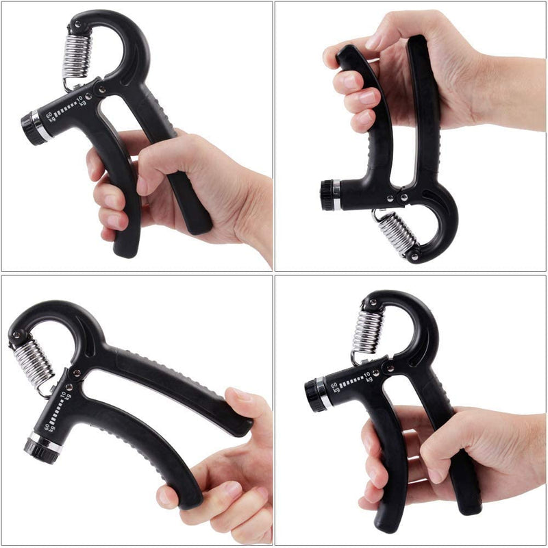 Hand Grip Ajustável Fortalecedor Mão Antebraço Fisioterapia Utilizado para fortalecimento da musculatura das mãos, punho, dedos e antebraço, ajuda também na recuperação de lesões. O acessório é ajustável, através do rolete, entre 10 e 40 kg. Especificações/Características do Produto: - Material: Polipropileno - Intensidade: 10 a 40 kg