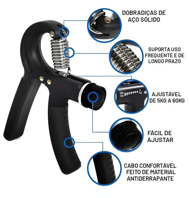 Hand Grip Fortalecedor de Ante-Braço Musculação Braços Fortes Fisioterapia Braços Resistente Ajustável Fortalecimento de Punho